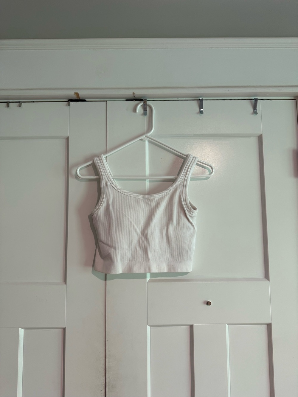 White Cropped Tank Top - Women's Basic Ribbed Crop